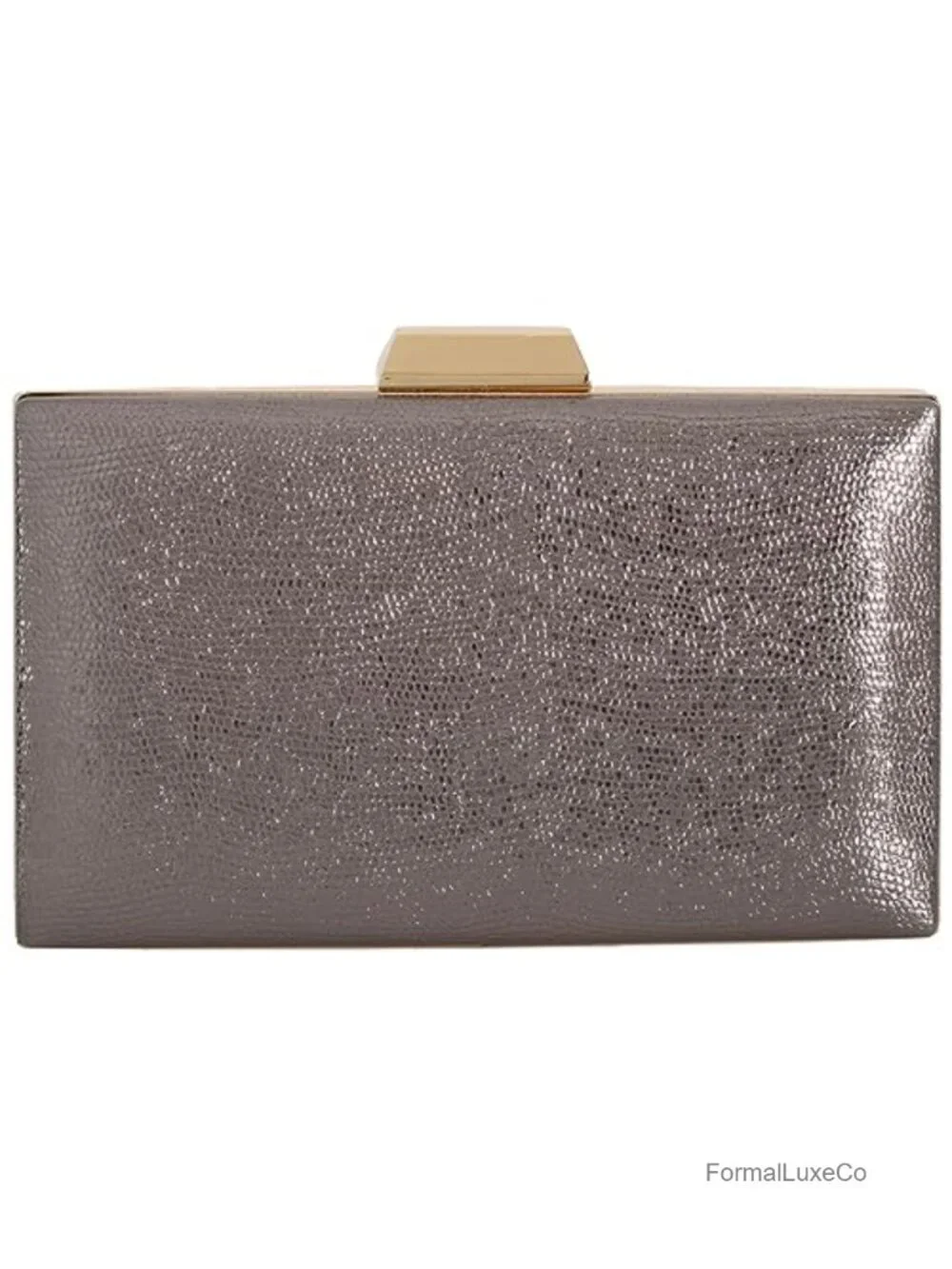 Metallic Material Hard Case Evening Party Clutch with Crossbody Chain